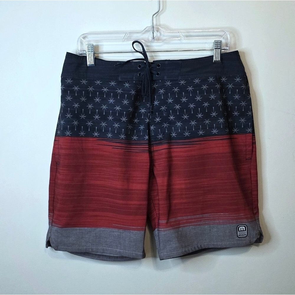 Travis Mathew Murica Fun Boardshort Heather Blue Nights Size 34